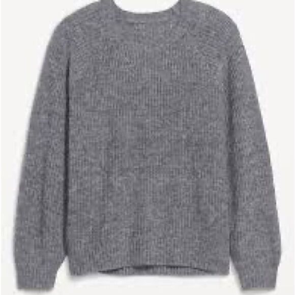 Old Navy Dark Gray Heathered Cozy Shaker-Stitch Pullover Sweater - Picture 3 of 8